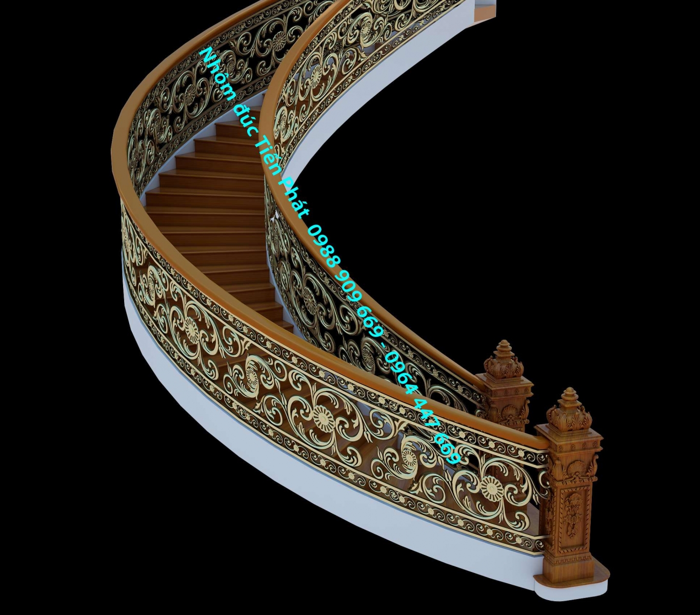 Cầu thang nhôm đúc 02